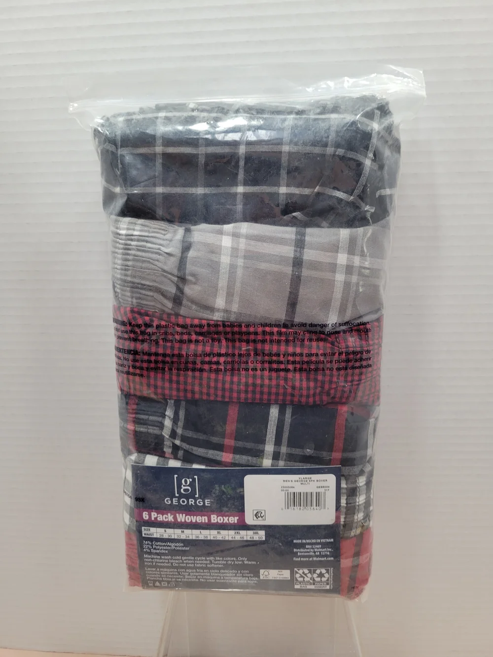 George 6-Pack Woven Boxers XL (40-42) Tag Free